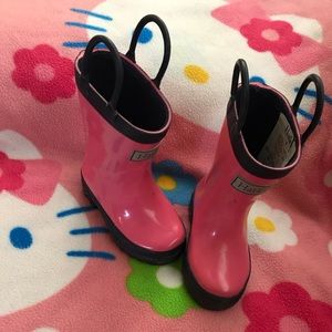 Hatley Pink Pull-On Rain Boots! Girls Size 4